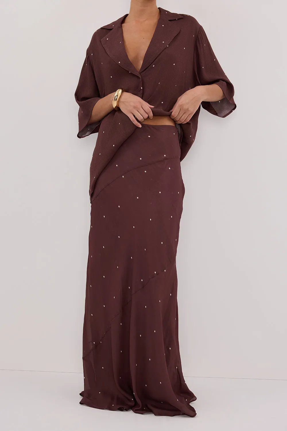 Dissh MELROSE WALNUT MIDI SKIRT