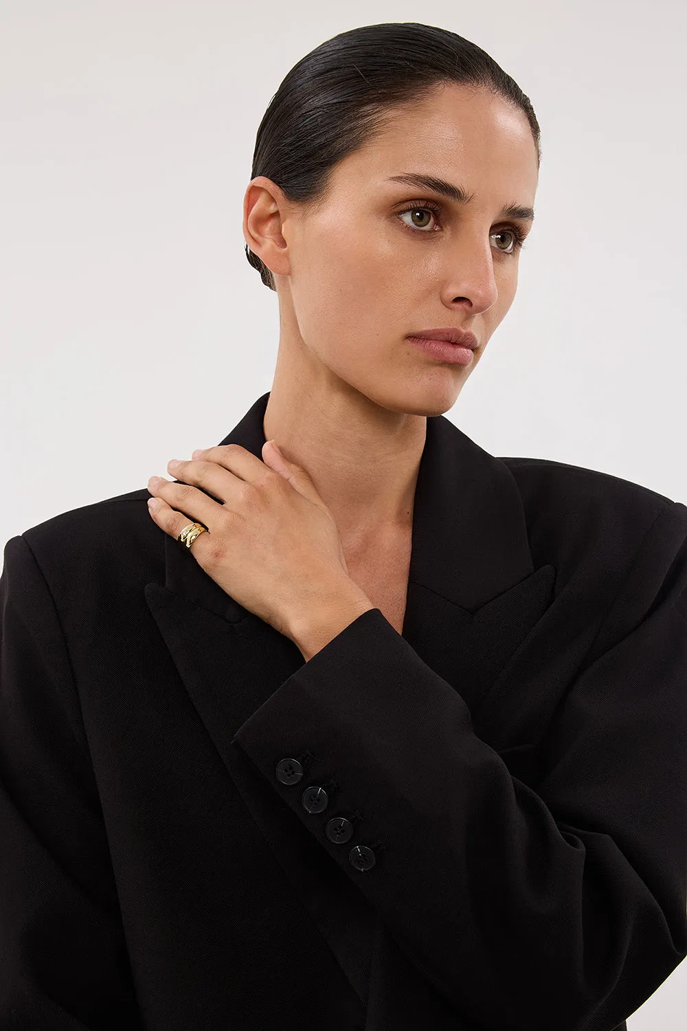 Dissh MÉGA DOUBLE STACK GOLD PINKY RING