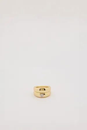 Dissh MÉGA DOUBLE STACK GOLD PINKY RING