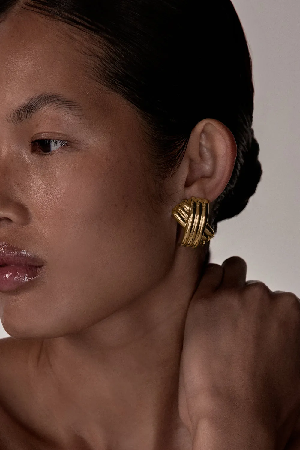 Dissh MÉGA TRIPLE X GOLD EARRING