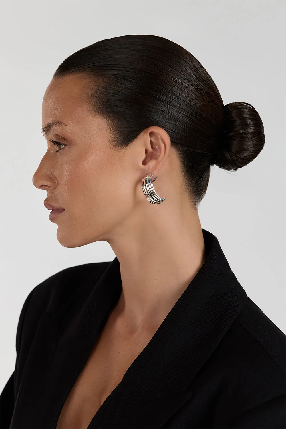Dissh MÉGA WATERFALL LARGE SILVER EARRING
