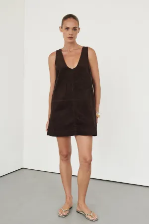 Dissh MILA CHOC COTTON CORDUROY MINI DRESS
