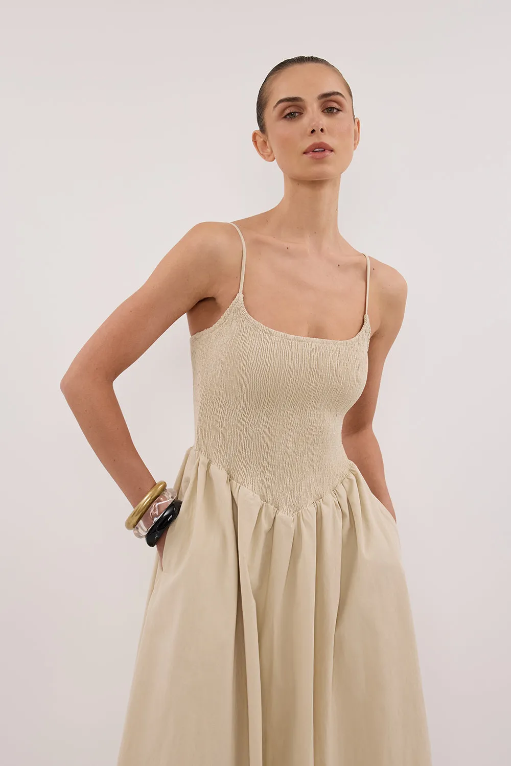 Dissh MILANO STONE COTTON MIDI DRESS