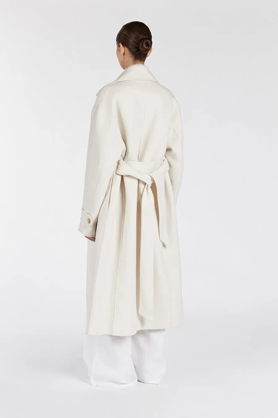 Dissh MILES CREAM WOOL WRAP COAT