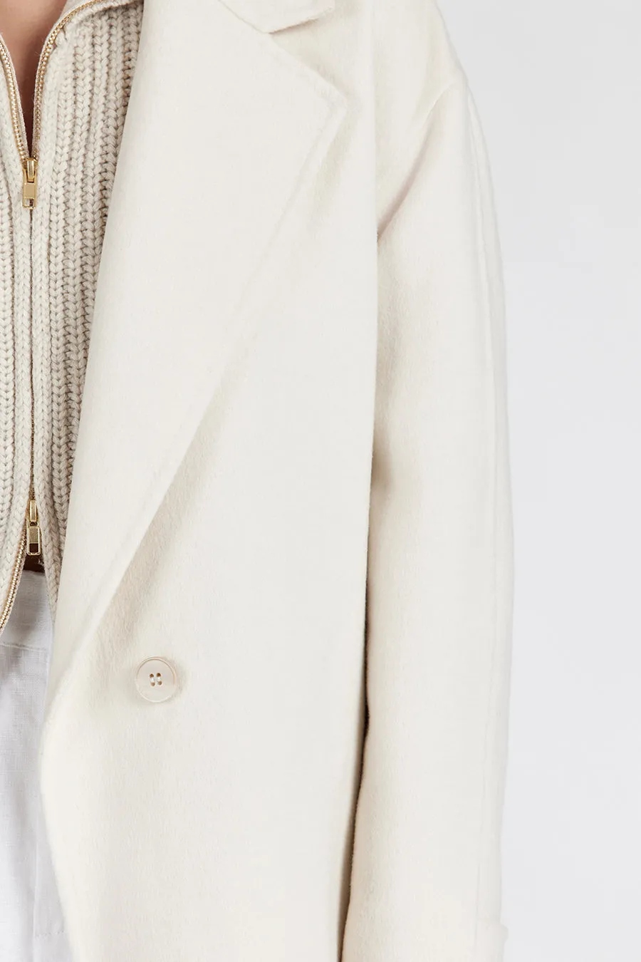 Dissh MILES CREAM WOOL WRAP COAT