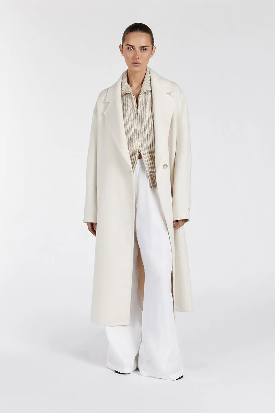 Dissh MILES CREAM WOOL WRAP COAT
