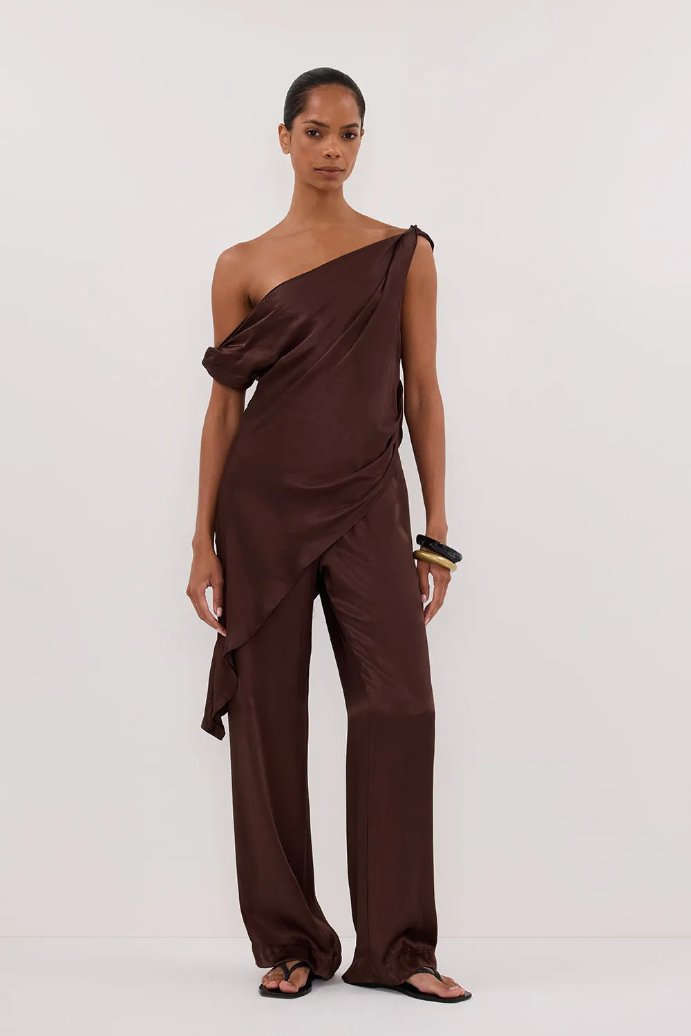 Dissh MONICA BITTER CHOC SATIN PANT