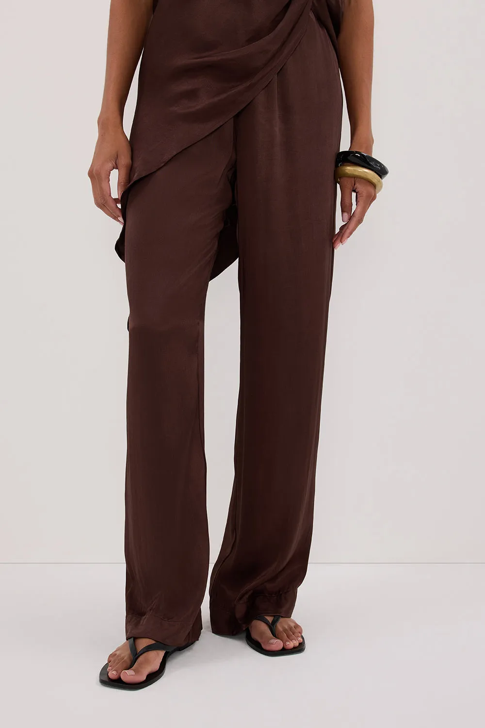 Dissh MONICA BITTER CHOC SATIN PANT