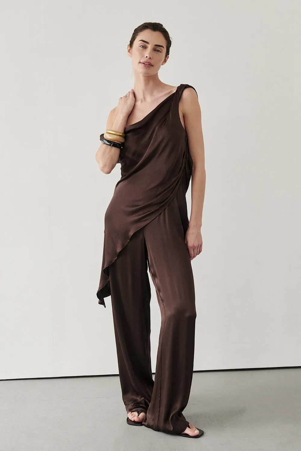 Dissh MONICA BITTER CHOC SATIN PANT