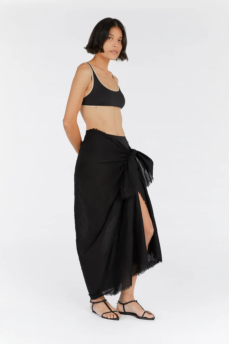 Dissh NOVA BLACK LINEN SARONG