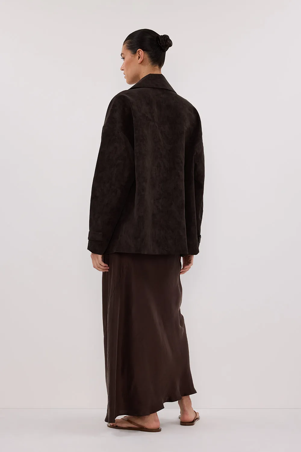 Dissh OAKLAND CHOC OVERSIZED FAUX SUEDE JACKET