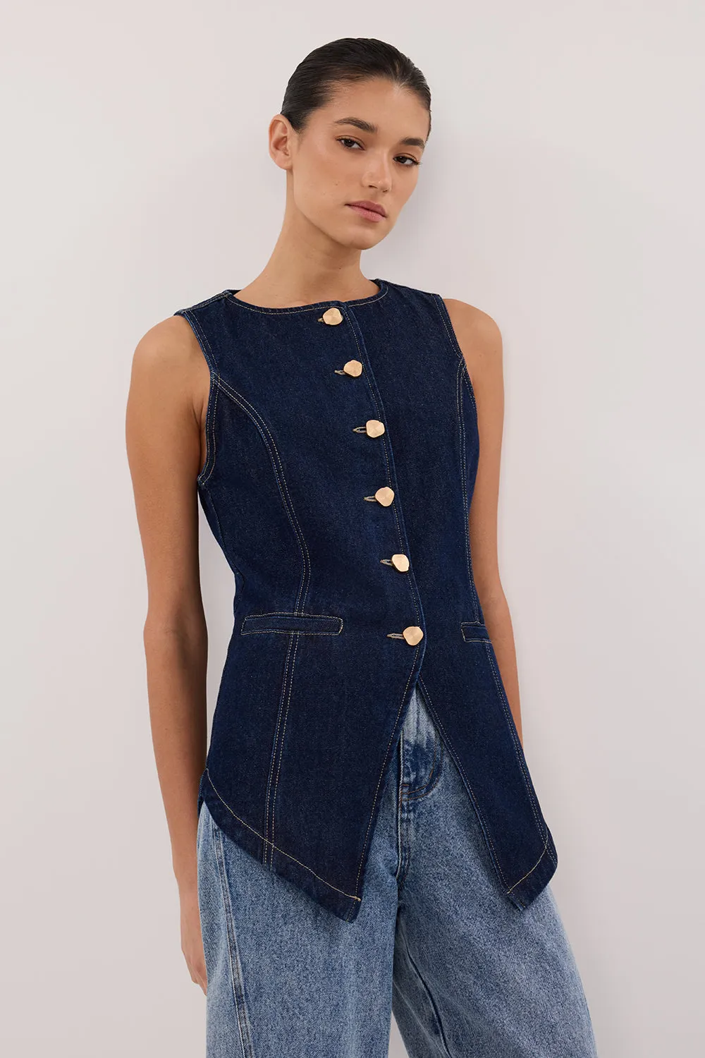 Dissh OLLY INDIGO DENIM VEST