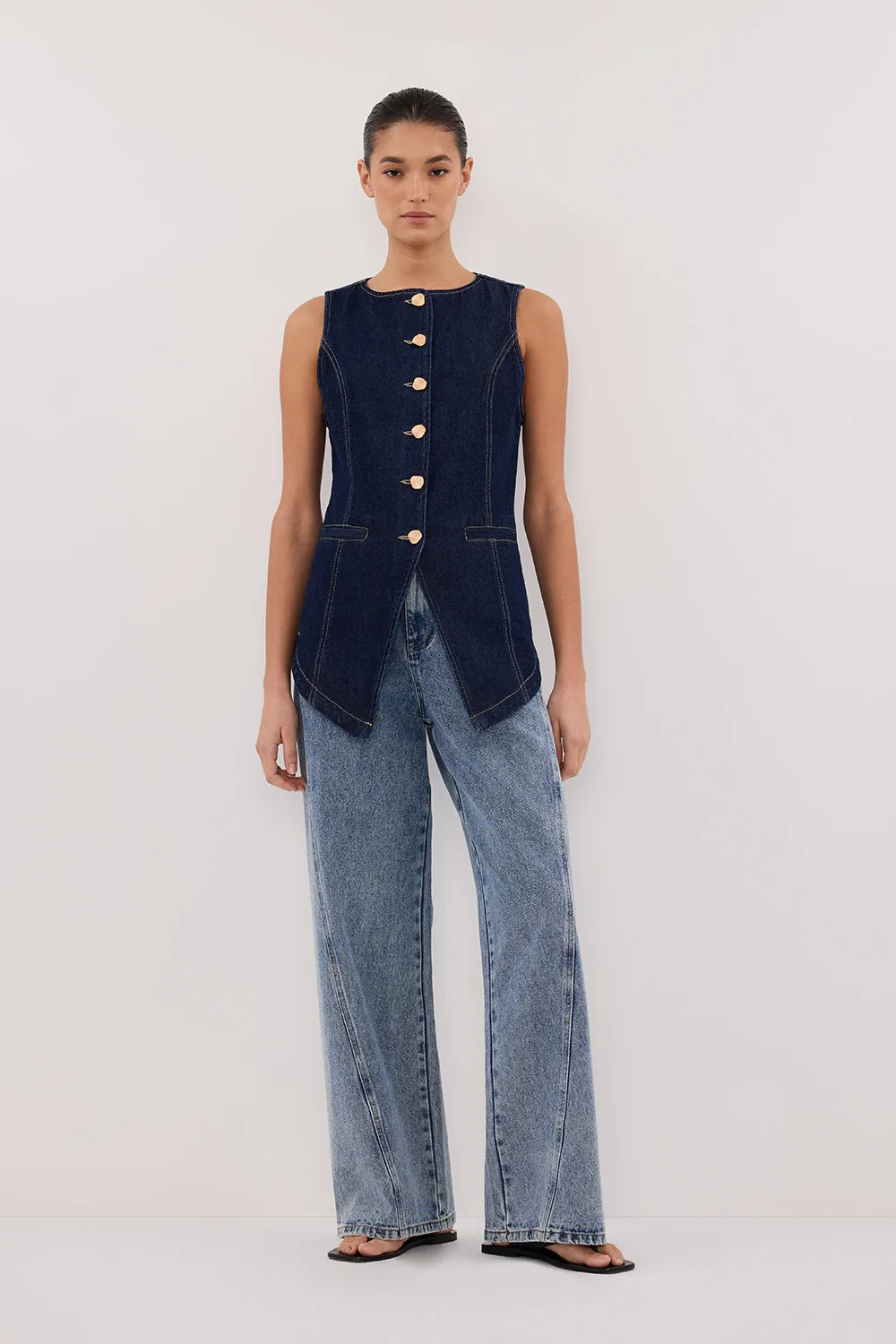Dissh OLLY INDIGO DENIM VEST