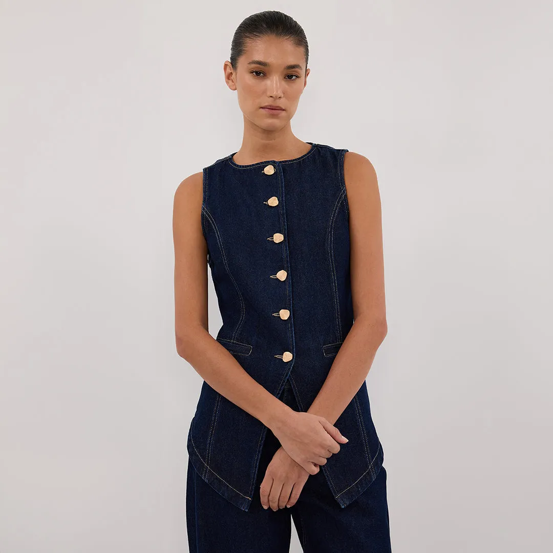 Dissh OLLY INDIGO DENIM VEST