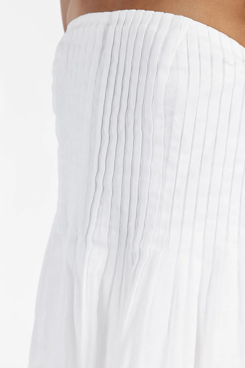 Dissh PAIGE WHITE LINEN BLEND STRAPLESS TOP