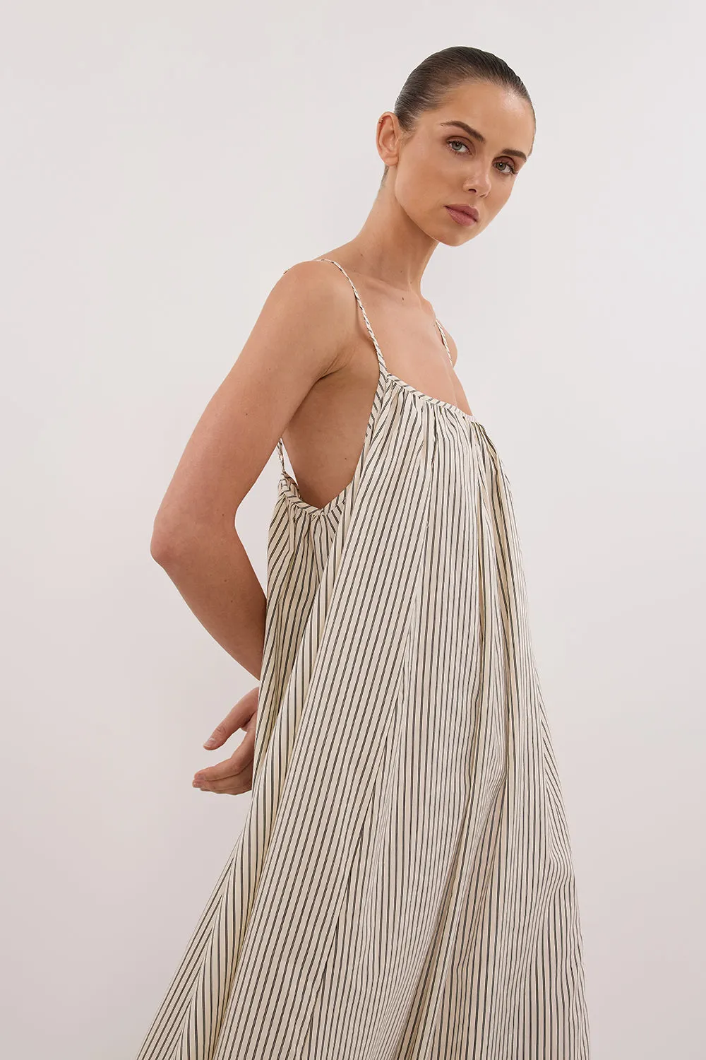 Dissh PALMA CREAM SILK BLEND MIDI DRESS