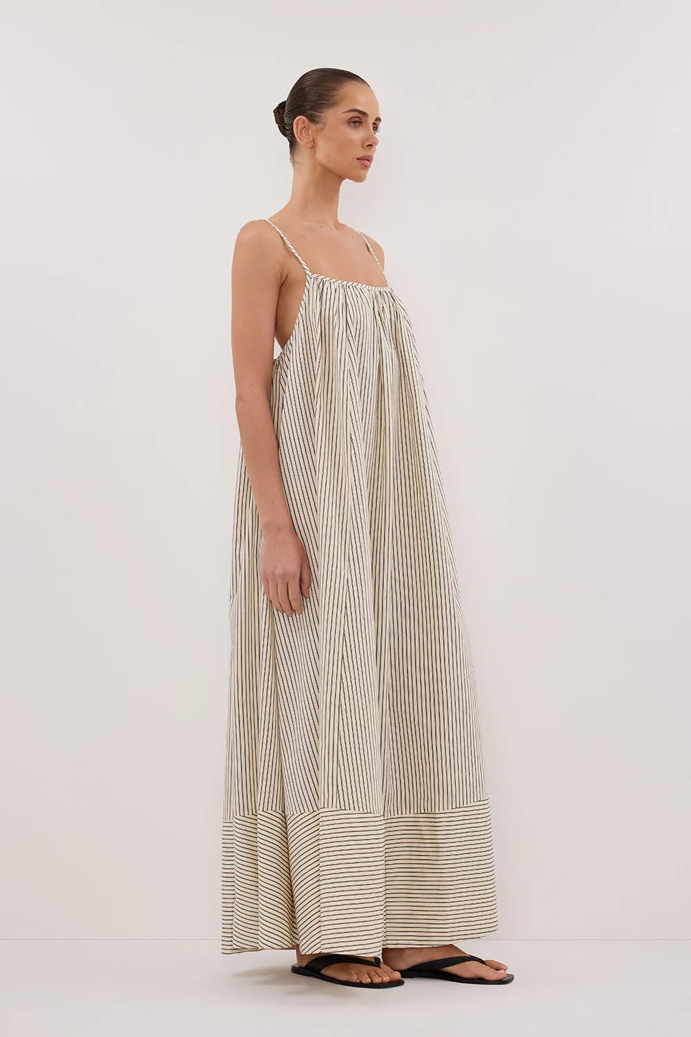 Dissh PALMA CREAM SILK BLEND MIDI DRESS