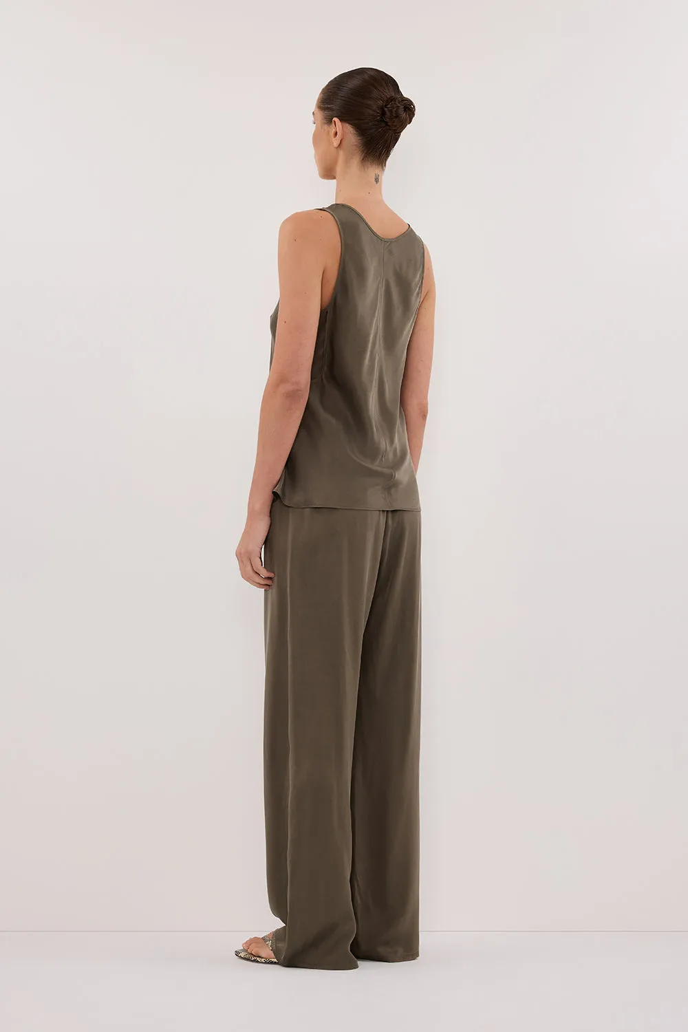 Dissh PERCY OLIVE SILK PANT