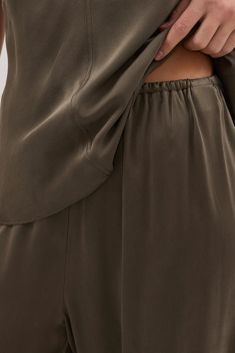 Dissh PERCY OLIVE SILK PANT