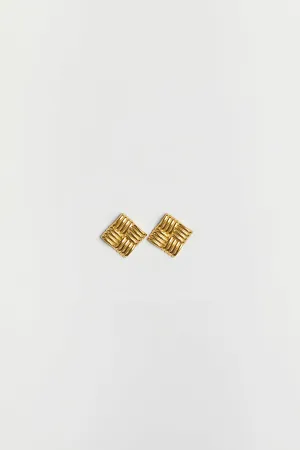 Dissh PORTER CUSHION GOLD EARRINGS