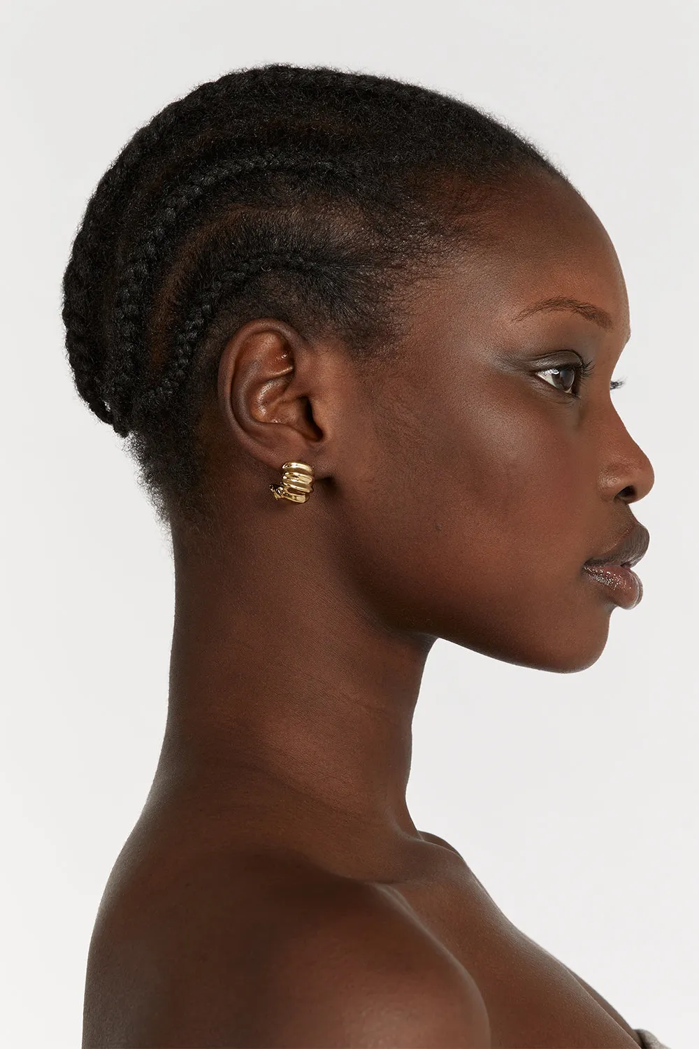 Dissh PORTER SNAIL GOLD EARRINGS