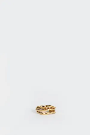 Dissh PORTER TRIPLE WAVE GOLD RING SET