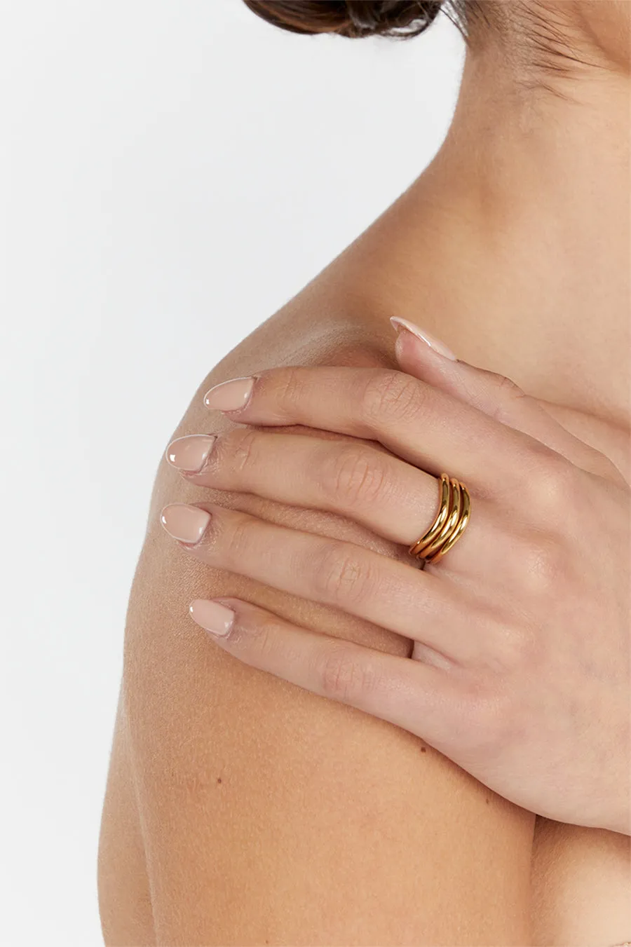 Dissh PORTER TRIPLE WAVE GOLD RING SET