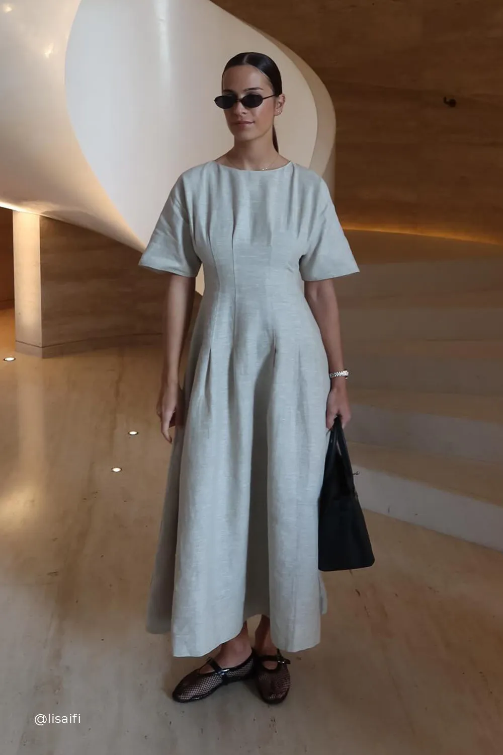 Dissh RAF NATURAL BOATNECK MIDI DRESS