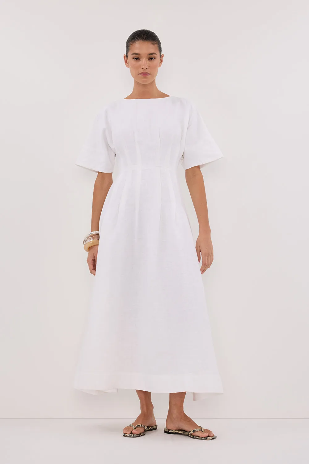 Dissh RAF OFF WHITE BOATNECK MIDI DRESS