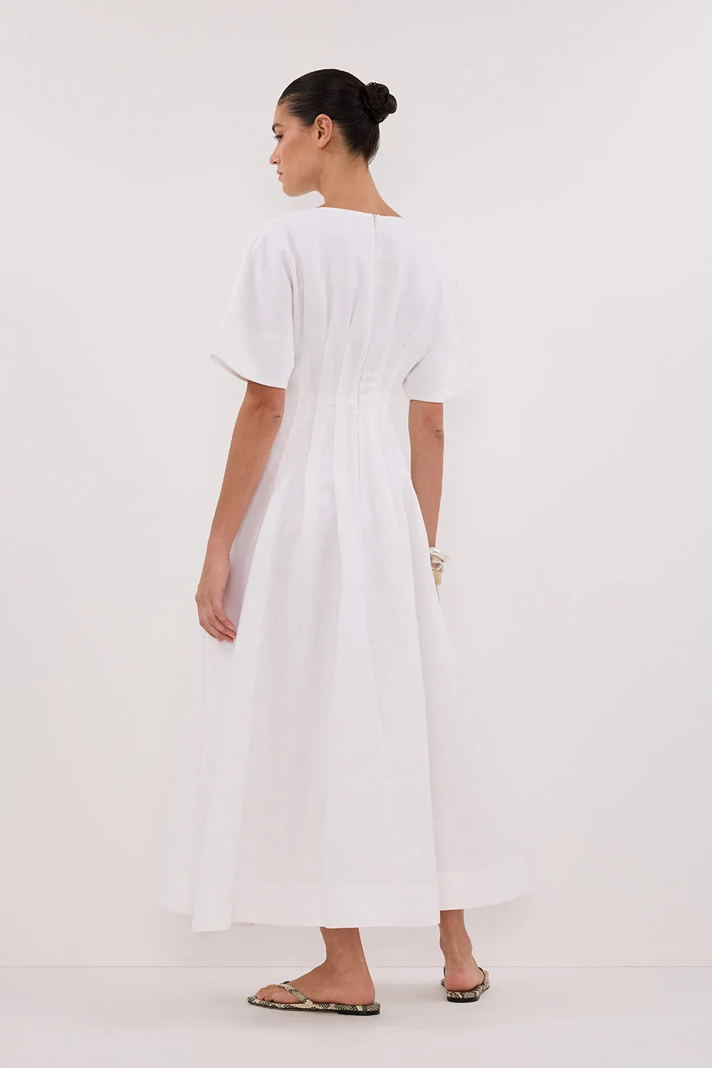 Dissh RAF OFF WHITE BOATNECK MIDI DRESS
