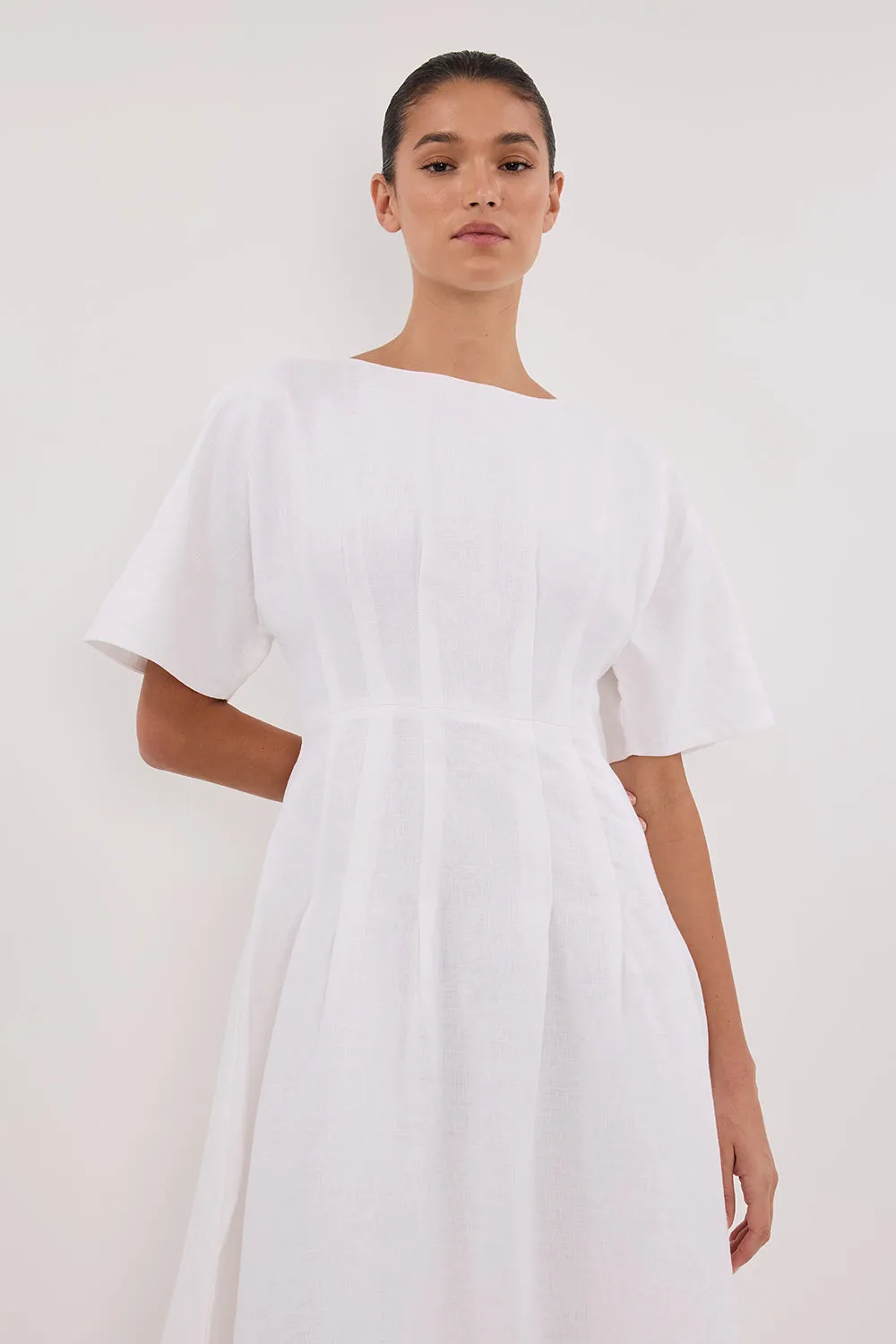 Dissh RAF OFF WHITE BOATNECK MIDI DRESS