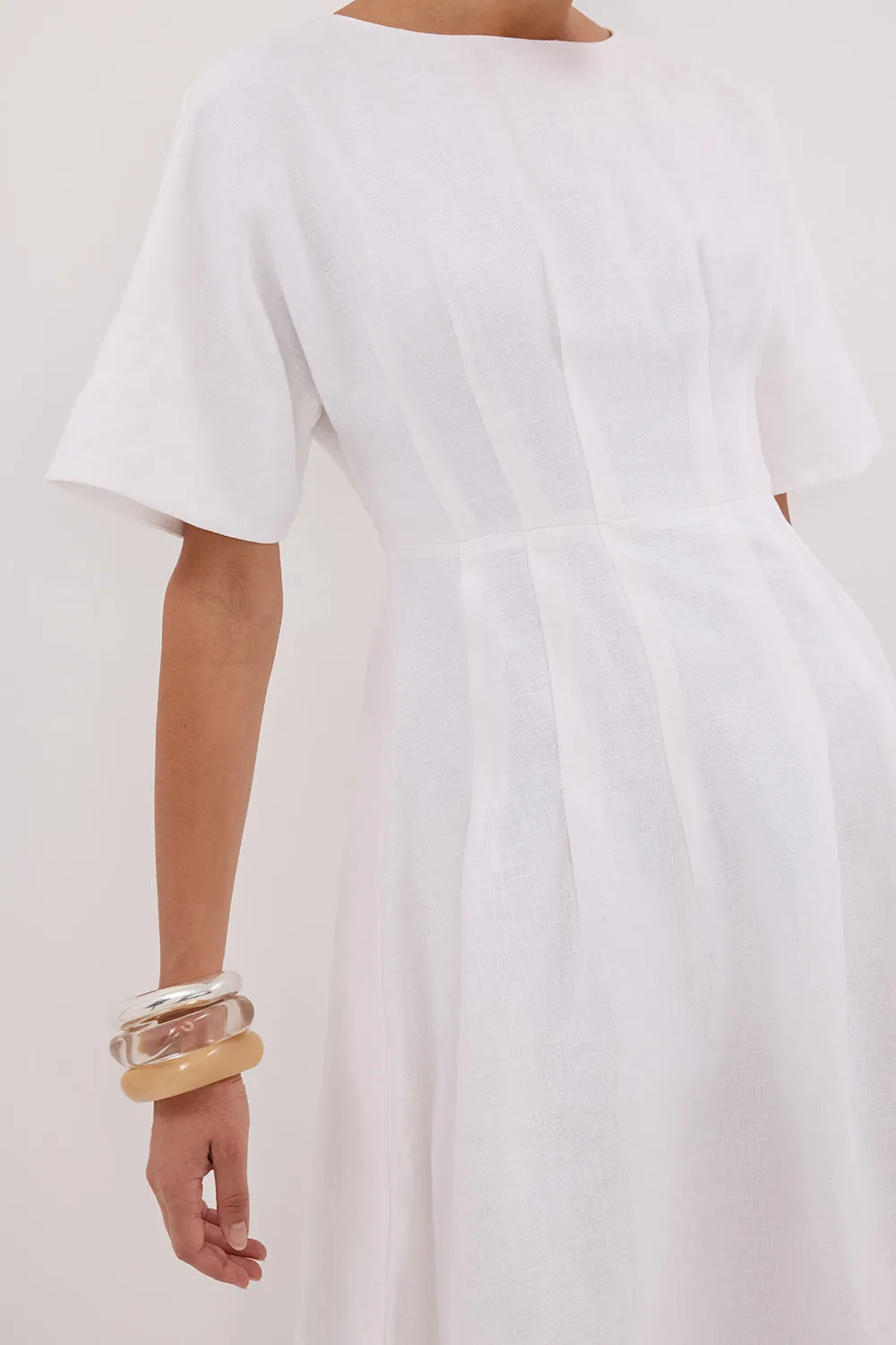 Dissh RAF OFF WHITE BOATNECK MIDI DRESS