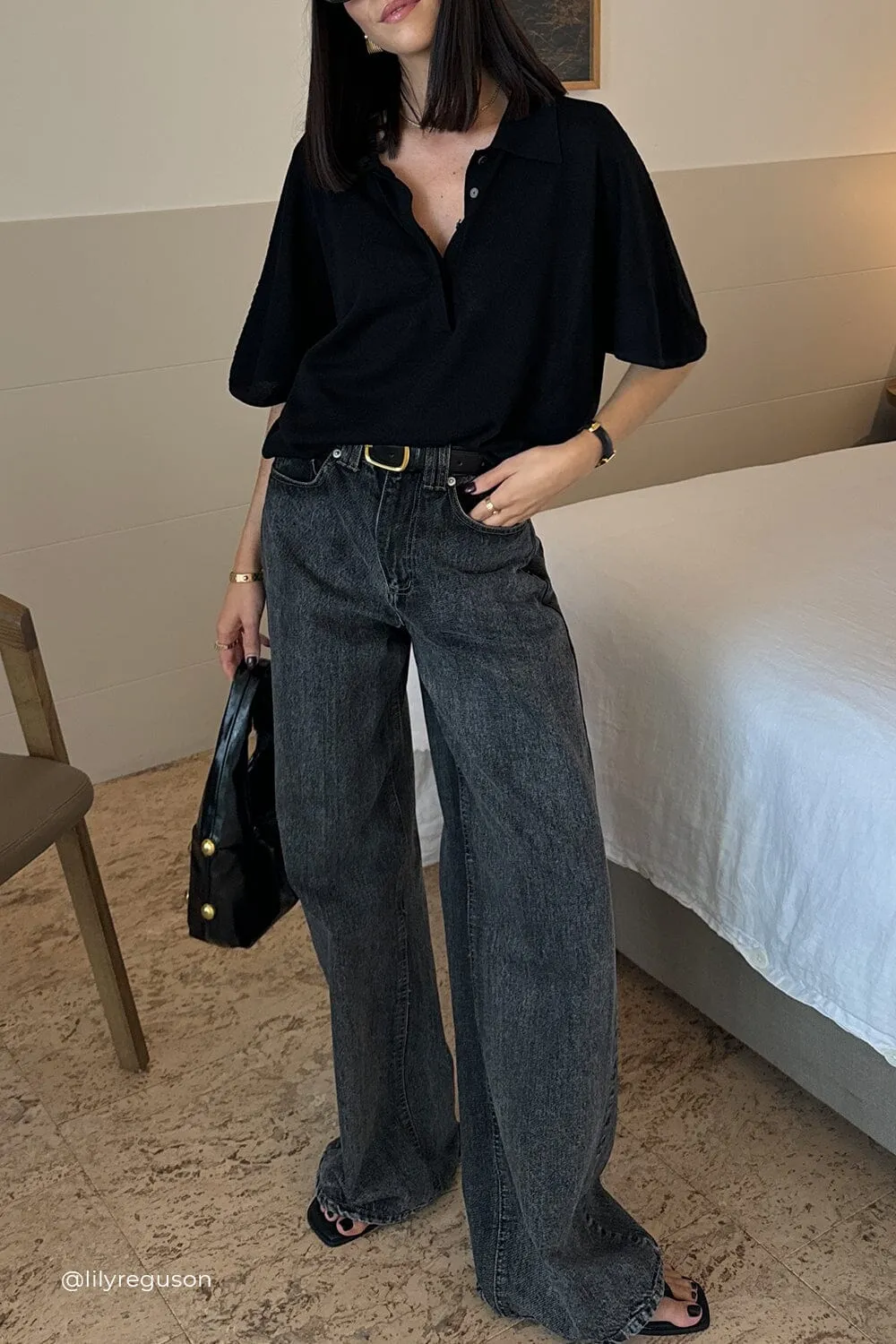Dissh REAGAN 2.0 WASHED BLACK SLOUCHY JEAN