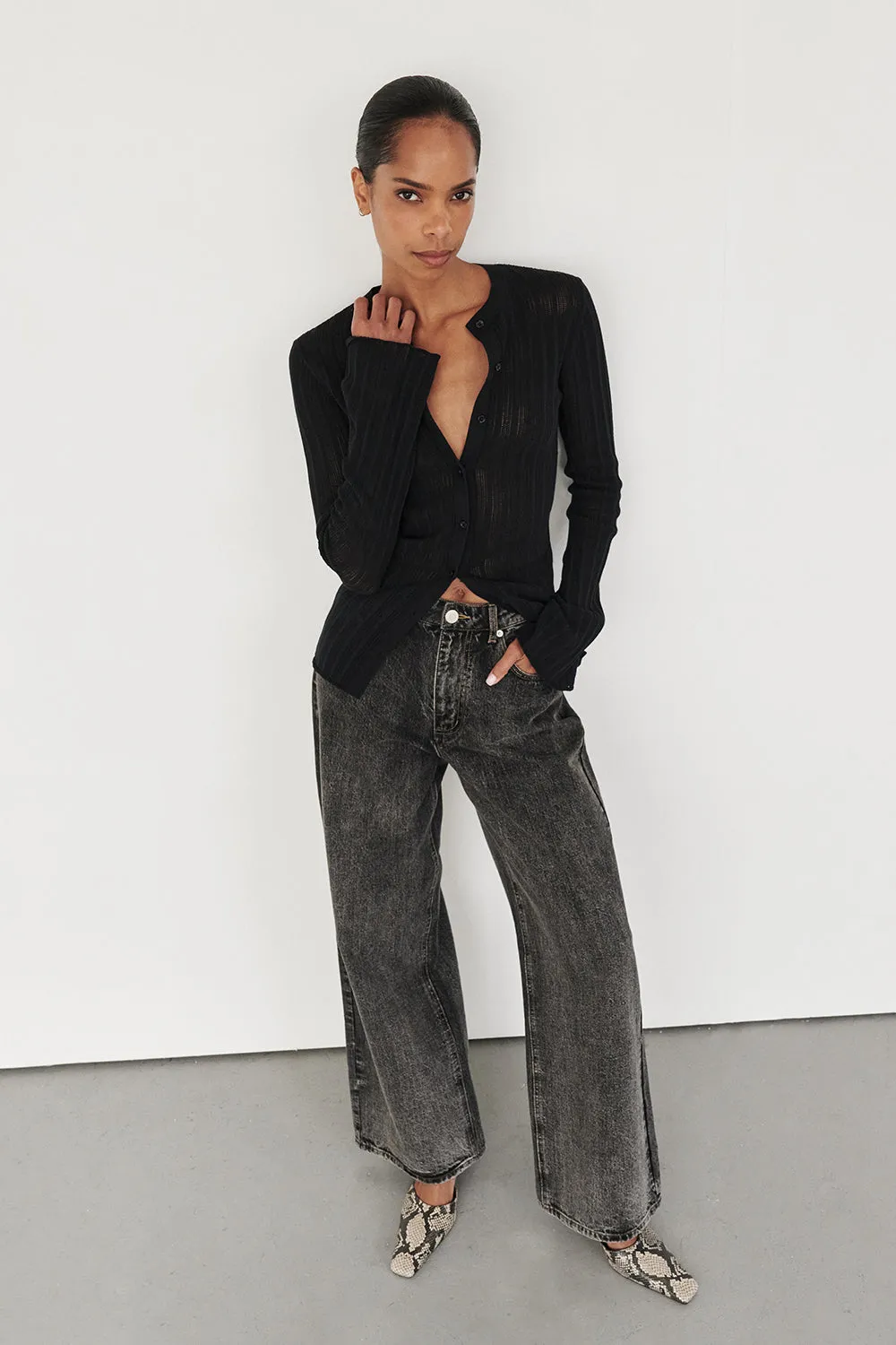 Dissh REAGAN 2.0 WASHED BLACK SLOUCHY JEAN