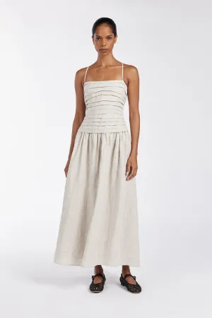 Dissh REECE NATURAL LINEN MIDI DRESS