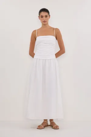 Dissh REECE WHITE LINEN MIDI DRESS