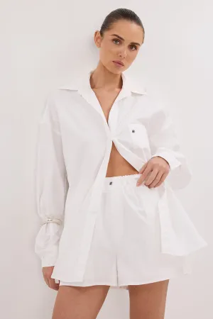 Dissh RHEA WHITE OVERSIZED COTTON SHIRT