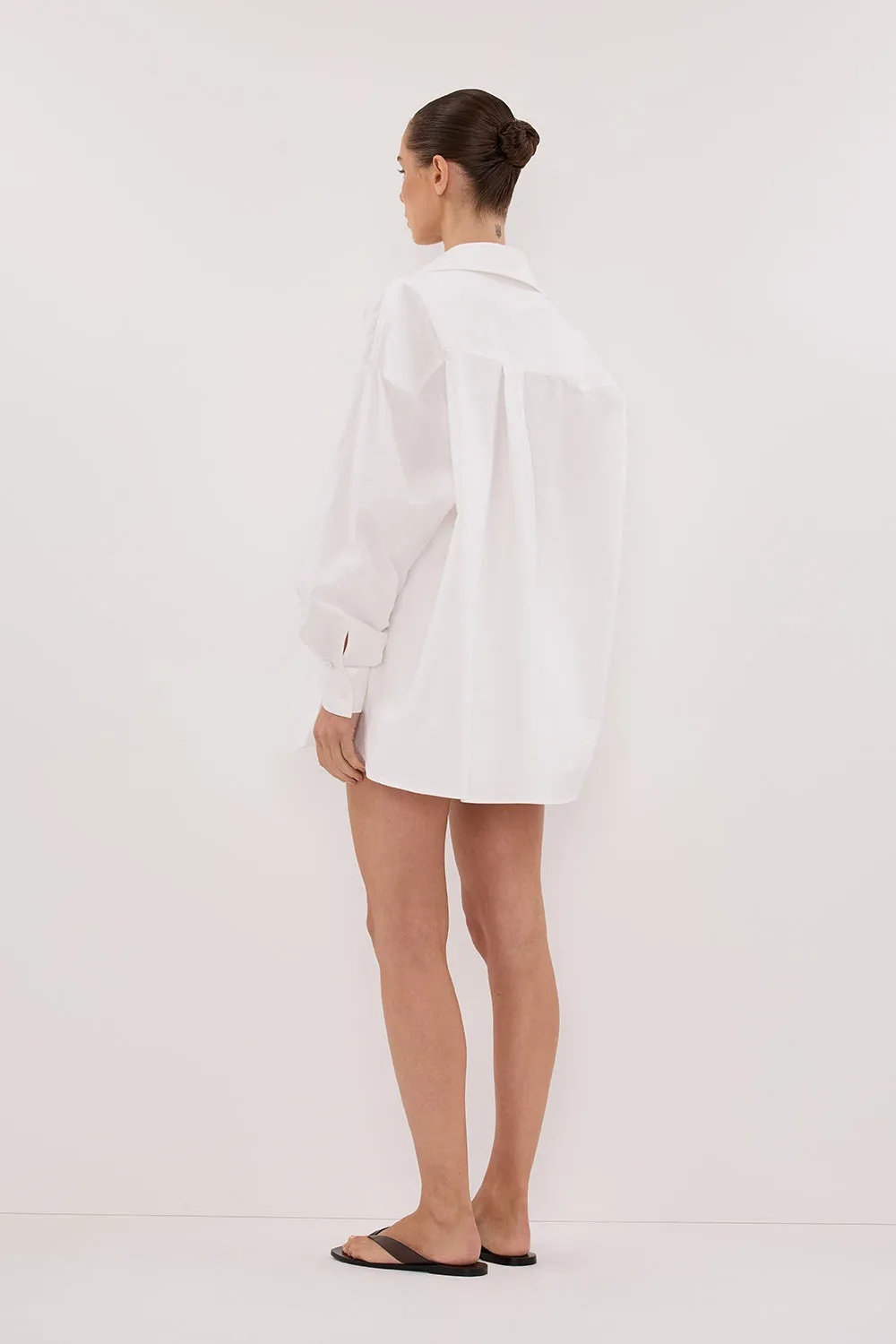 Dissh RHEA WHITE OVERSIZED COTTON SHIRT