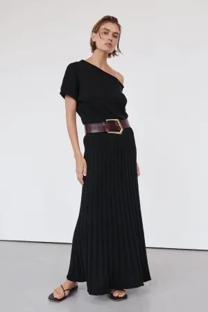 Dissh RICK BLACK ASYM KNIT MIDI DRESS
