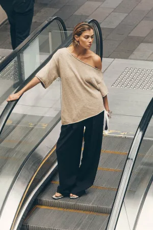 Dissh RICK NATURAL ASYM KNIT TOP