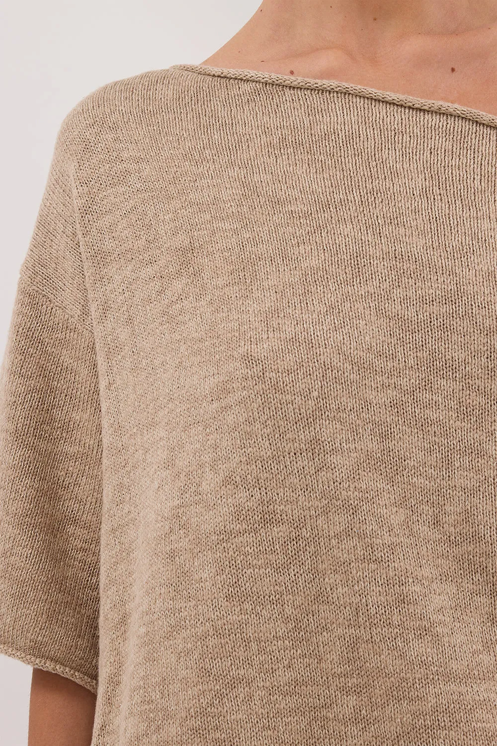 Dissh RICK NATURAL ASYM KNIT TOP