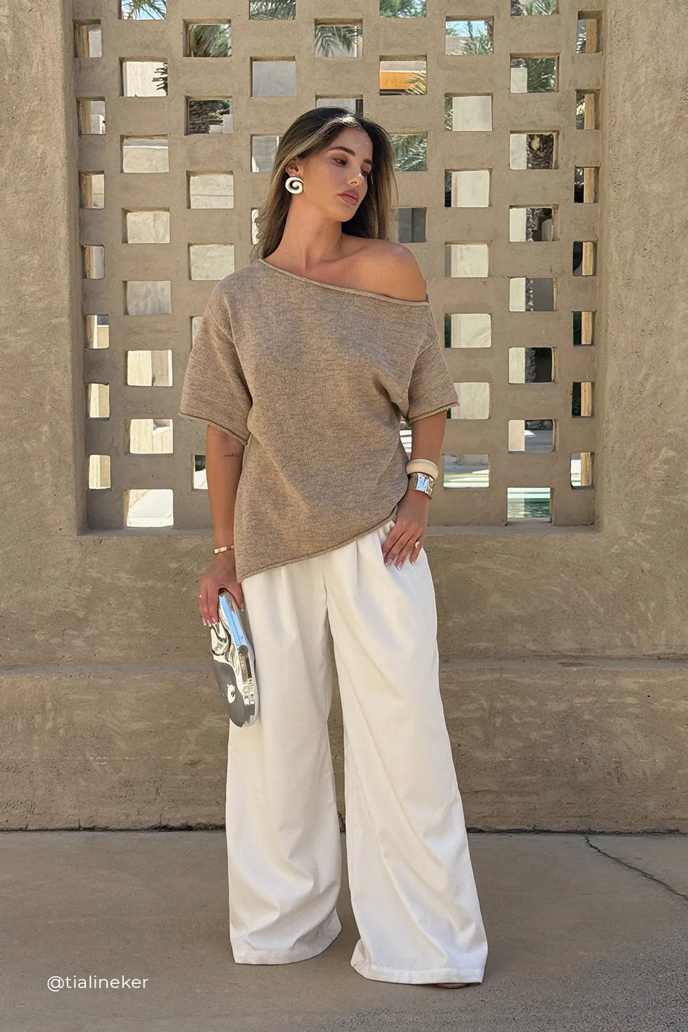 Dissh RICK NATURAL ASYM KNIT TOP