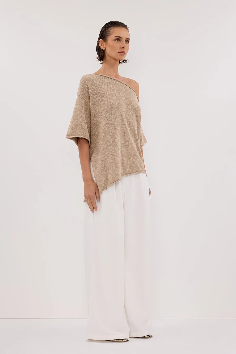 Dissh RICK NATURAL ASYM KNIT TOP