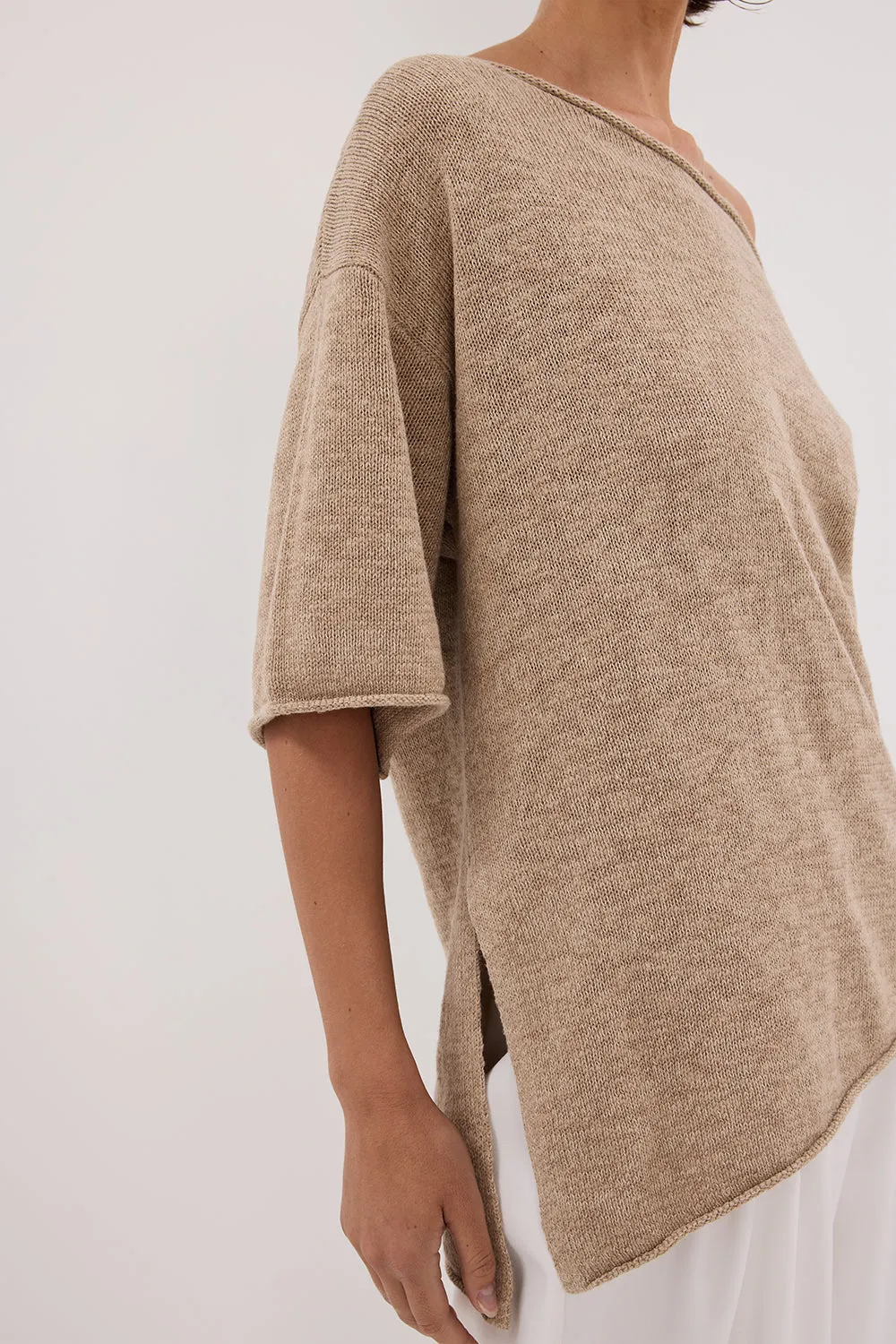 Dissh RICK NATURAL ASYM KNIT TOP