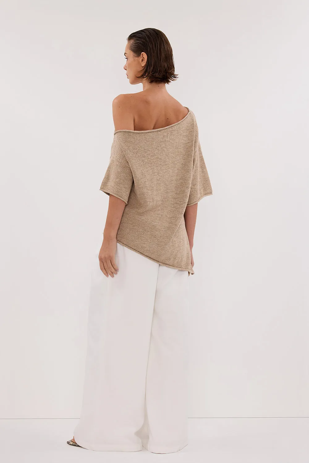 Dissh RICK NATURAL ASYM KNIT TOP