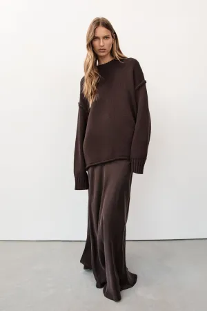 Dissh ROY CHOC LONGLINE KNIT JUMPER