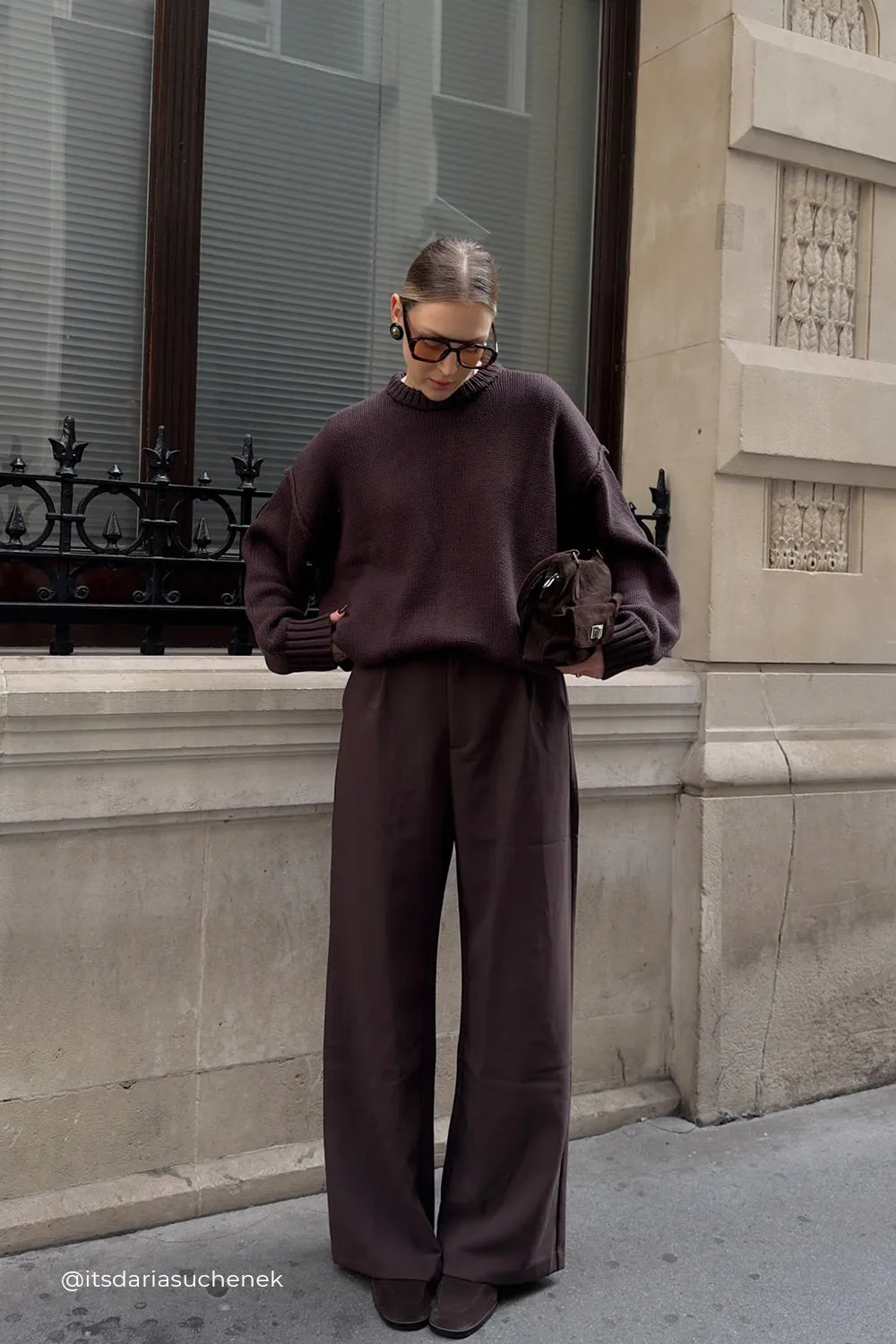 Dissh ROY CHOC LONGLINE KNIT JUMPER
