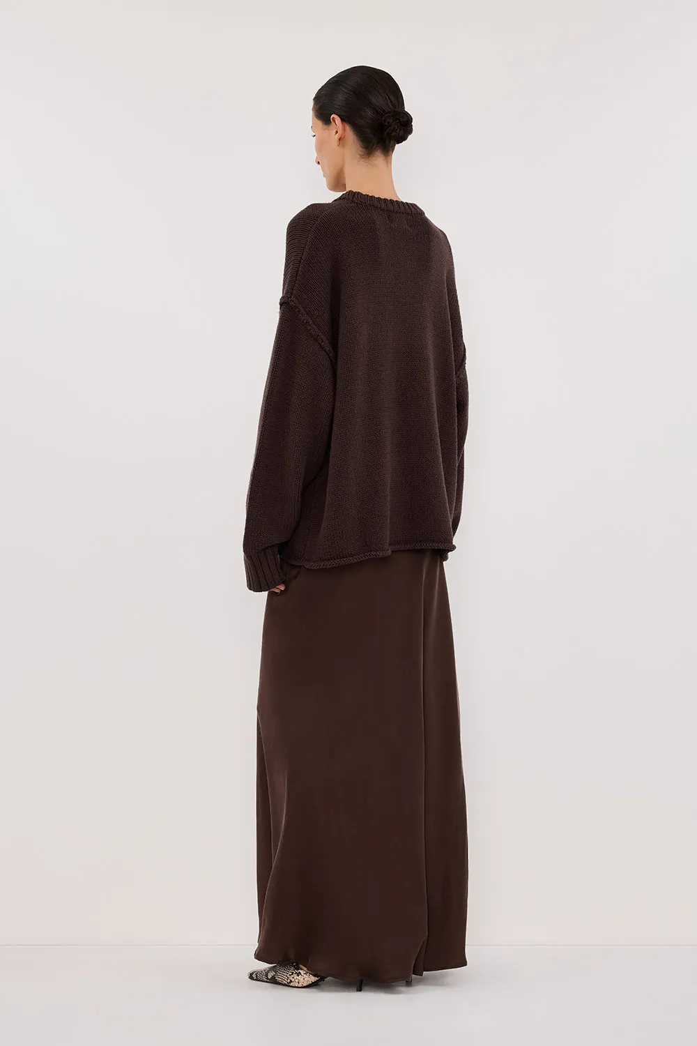Dissh ROY CHOC LONGLINE KNIT JUMPER