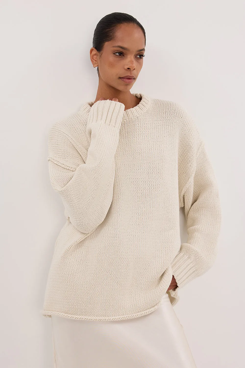 Dissh ROY PLASTER LONGLINE KNIT JUMPER