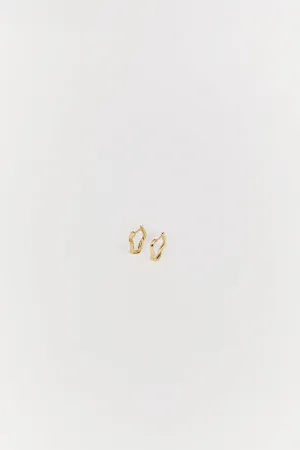 Dissh SAINT VALENTINE VERA WAVE GOLD HUGGIE EARRINGS